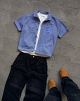 Blue - Box Logo Cropped Work Shirt