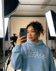 Washed Blue - LA Cropped Hoodie