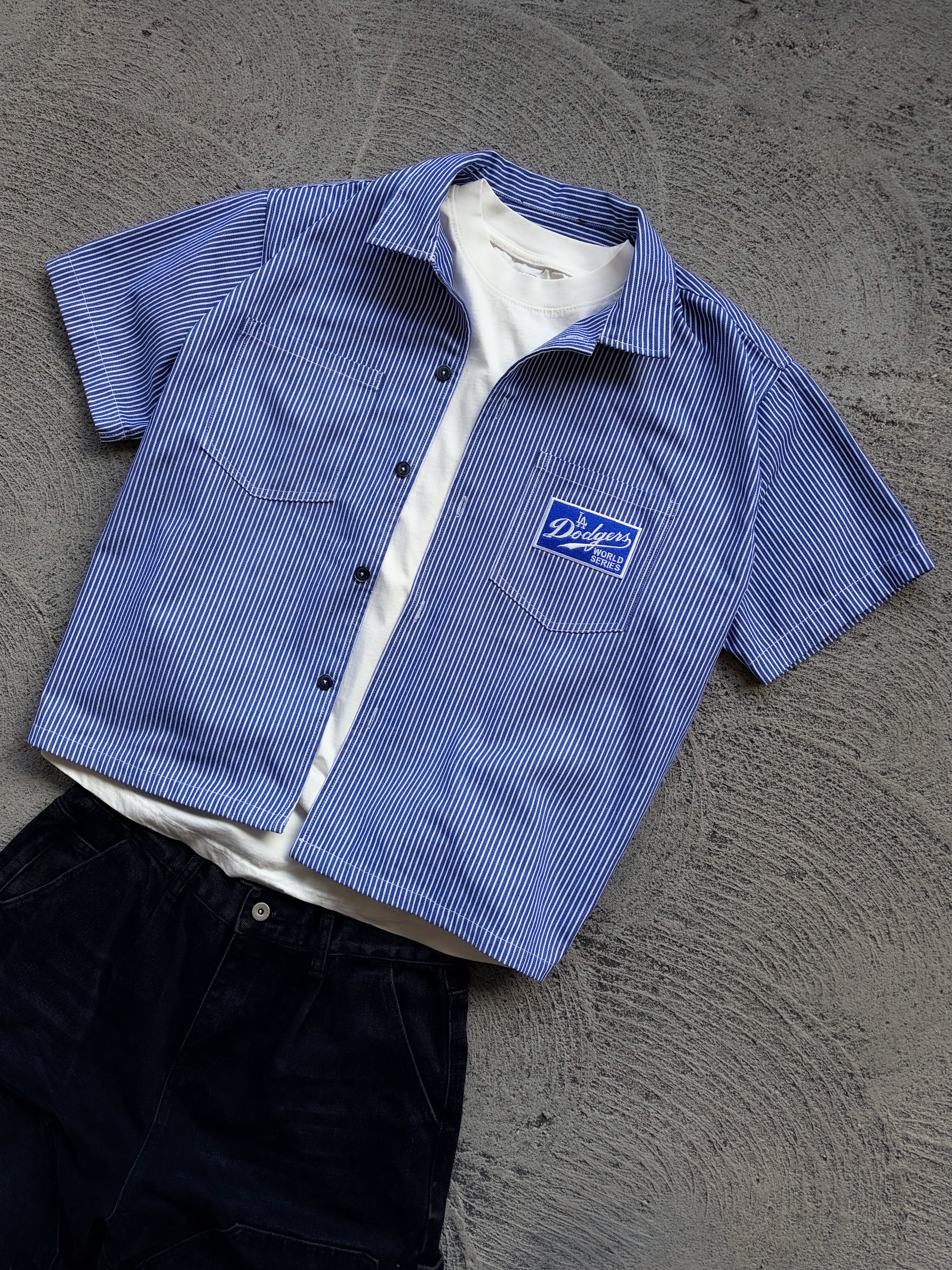 lchi様Axxe Classic ML、MLBブラック/ブルー　ショートジョン Blue - Box Logo Cropped Work Shirt – ABLISS