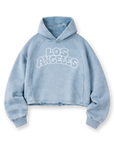 Washed Blue - LA Cropped Hoodie
