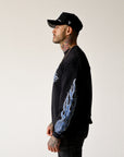 Black -  Blue Flame Long Sleeve