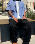 Blue - Box Logo Cropped Work Shirt