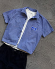 Blue - Box Logo Cropped Work Shirt