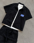 Black - Box Logo Cropped Work Shirt