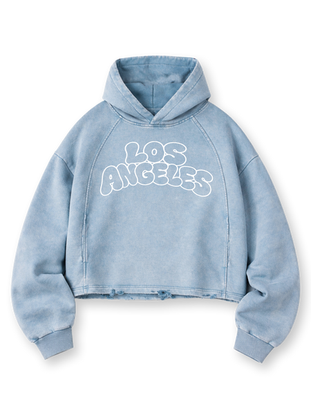 Washed Blue - LA Cropped Hoodie – ABLISS
